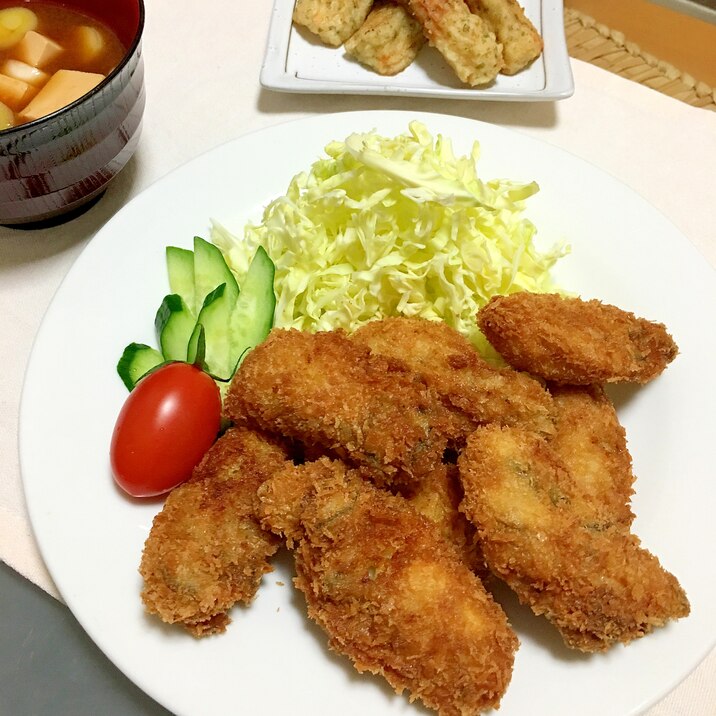 ポリ袋で粉付け！油はね無し！基本の牡蠣フライ♡